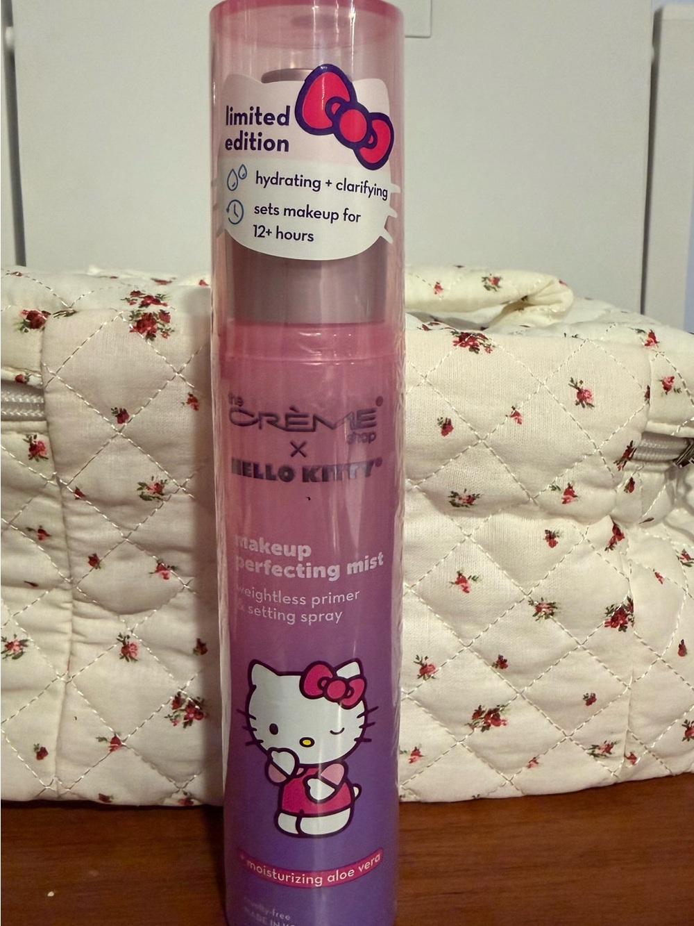 The Crème x Hello Kitty Pink Makeup Perfecting Mist – Hydrating Setting Spray